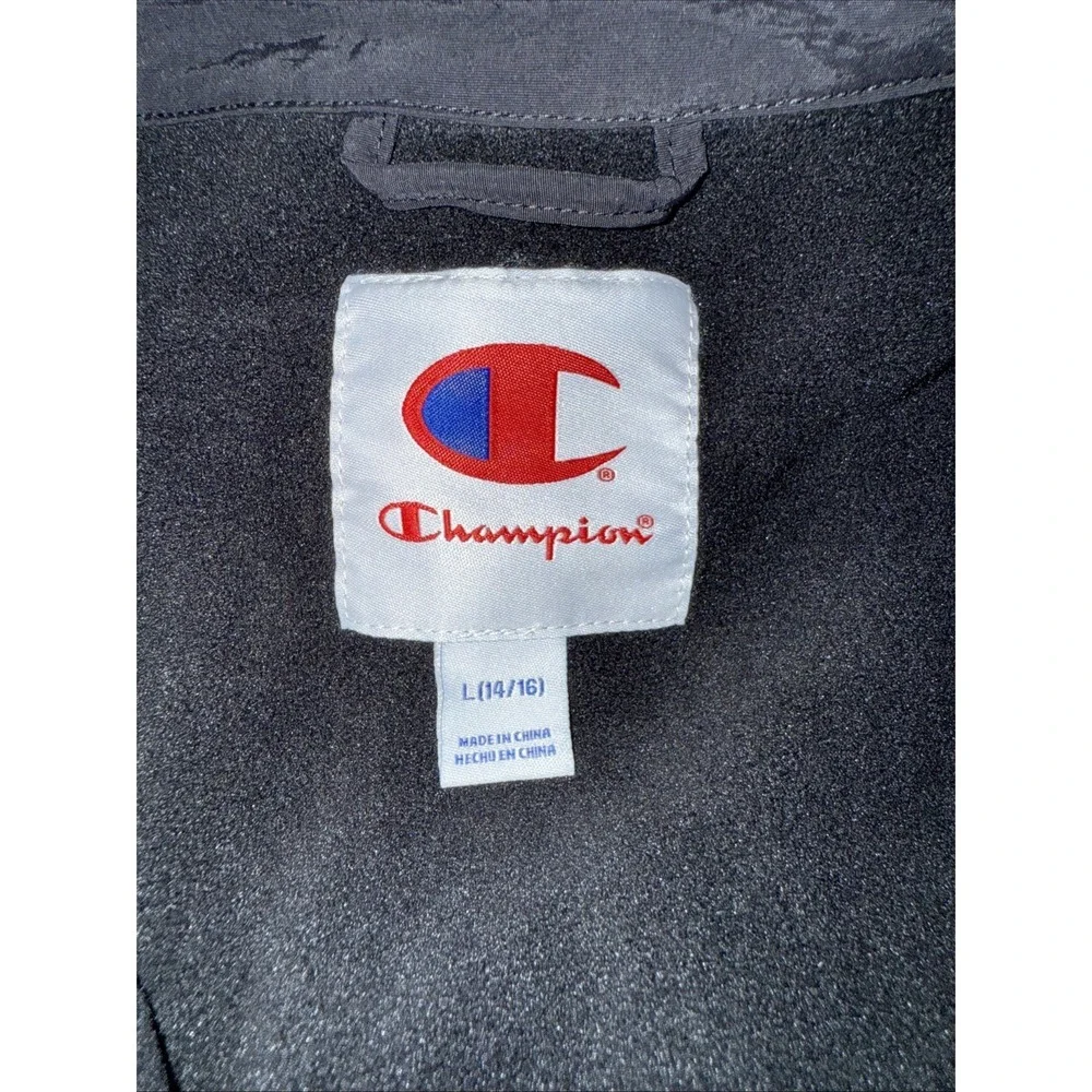 Champion‎ Boys' Size Large 14-16 Nylon Coach's Jacket Black, fleece line Shirt